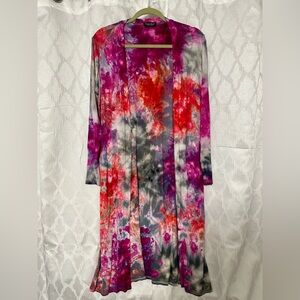 Boho Chic Vibrant Cardigan Duster, Festival SZ M